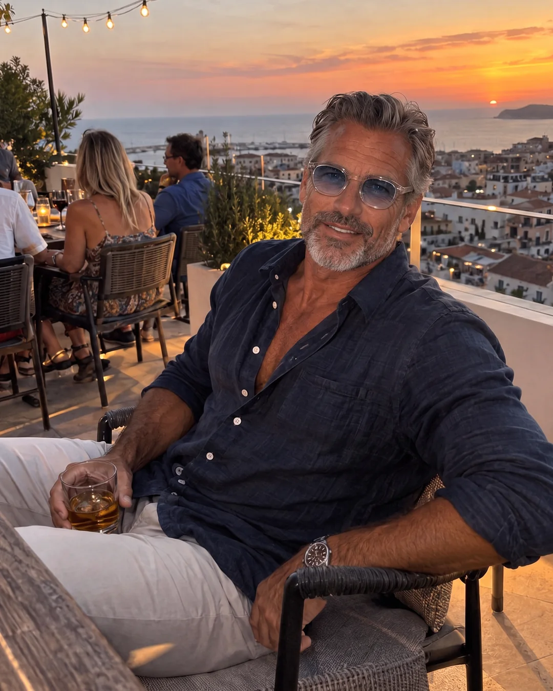 7 pm, on the terrace.
